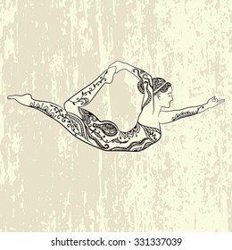 Ornament vector yoga. Geometric element hand drawn.