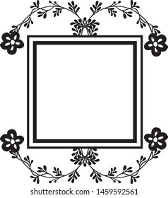 Ornament vintage flower, with unique frame, for decoration of cards. Vector