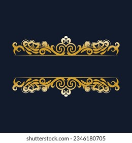 Ornament vintage luxury frame wedding invitation card text box title border islamic
