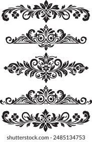 Ornament Visual arts, floral vine, border, Black, Elements Vector