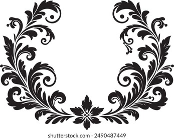 Ornament Visual arts, floral vine, border, Black, Elements Vector