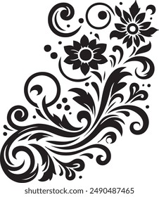 Ornament Visual arts, floral vine, border, Black, Elements Vector