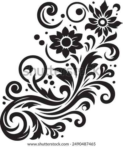 Ornament Visual arts, floral vine, border, Black, Elements Vector