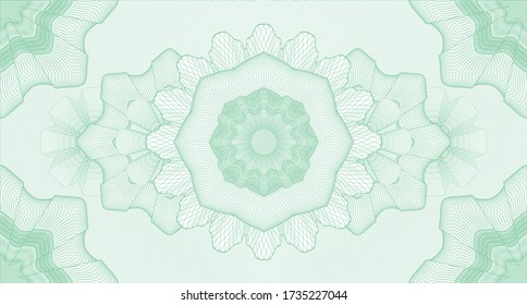 Ornament watermark. Banknotes. Intense illustration. 