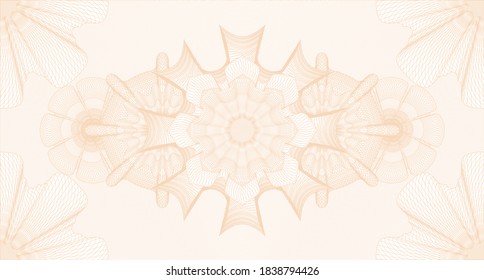 Ornament watermark. Pattern money. Artistic illustration. Detailed design. 
