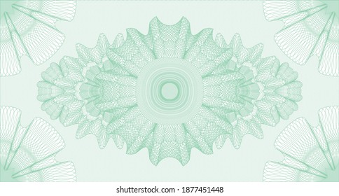 Ornament watermark. Pattern money. Illustration. Complex design. 