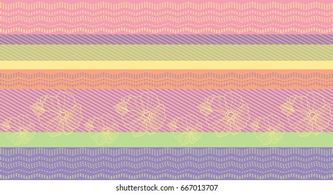 Ornament wide of stripes pink