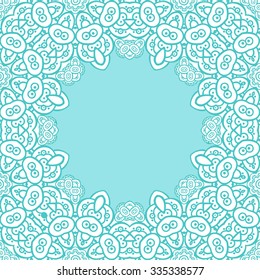 Ornamental abstract background. Round frame. Card design.Vector art