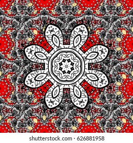 Ornamental abstract background. Vector illustration. Oriental vector classic red and white pattern.