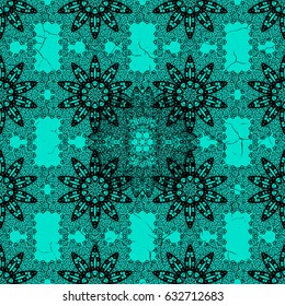 Ornamental abstract background. Vector illustration. Oriental vector classic blue and black pattern.