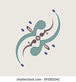 Ornamental abstract element for design. Vector illustration.