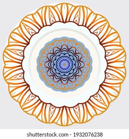 Ornamental Abstract floral design rosette. Vector illustration