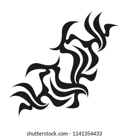 Ornamental abstract ink shape. Simple tattoo. Tribal sign. 
