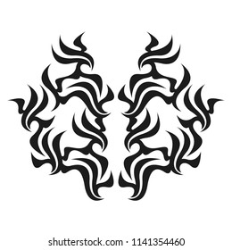 Ornamental abstract ink shape. Simple tattoo. Tribal sign. 