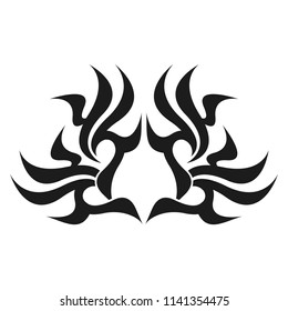 Ornamental abstract ink shape. Simple tattoo. Tribal sign. 