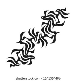 Ornamental abstract ink shape. Simple tattoo. Tribal sign. 