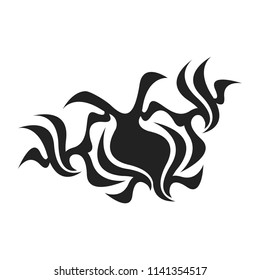 Ornamental abstract ink shape. Simple tattoo. Tribal sign. 