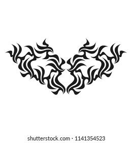 Ornamental abstract ink shape. Simple tattoo. Tribal sign. 