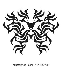 Ornamental abstract ink shape. Simple tattoo. Tribal sign. 