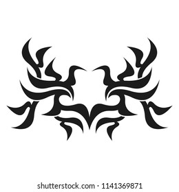 Ornamental abstract ink shape. Simple tattoo. Tribal sign. 