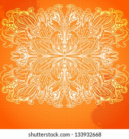 Ornamental abstract round color lace pattern