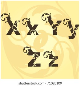 ornamental alphabet set
