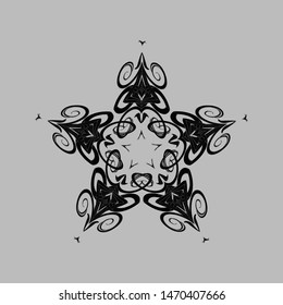 ornamental ancient like flower, vector object