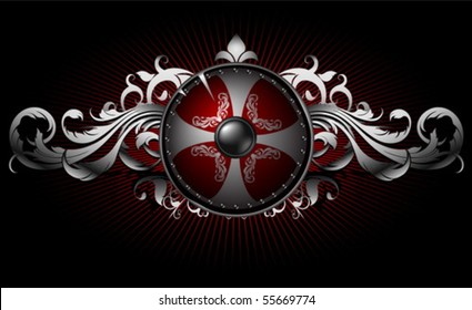 ornamental ancient shield background