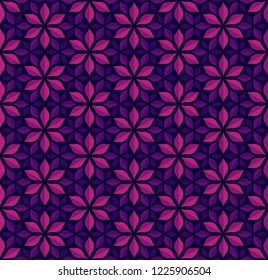 Ornamental Arabesque floral tiles seamless vector pattern. Abstract Flower Background.