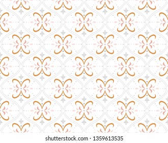 Ornamental Arabesque floral tiles seamless vector pattern. Abstract Flower Background.