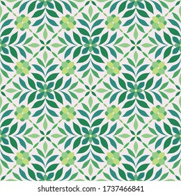 Ornamental Arabesque floral tiles seamless vector pattern. Abstract Flower Background.