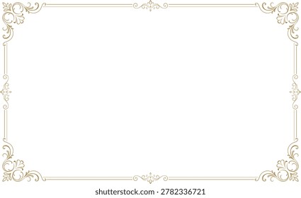 Ornamental arabesque flourish frame isolated