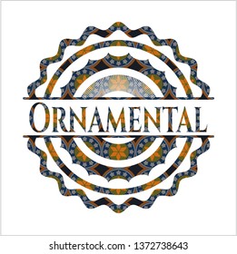 Ornamental arabesque style emblem. arabic decoration.