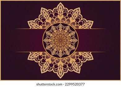 Ornamental arabesques  luxury modern mandala pattern design with gold color background template. Traditional Turkish, Indian ,motifs. Mandala for  frame, wedding card, invitation card etc.