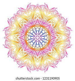 Ornamental arabic pattern with mandala. Vintage vector for print or web design. Invitation, wedding card.