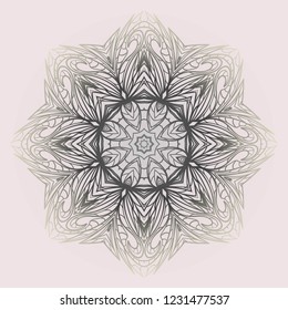 Ornamental arabic pattern with mandala. Vintage vector for print or web design. Invitation, wedding card.