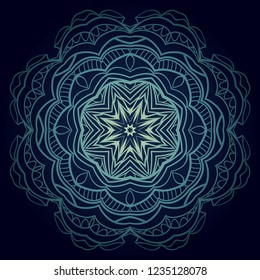 Ornamental arabic pattern with mandala. Vintage vector for print or web design. Invitation, wedding card.