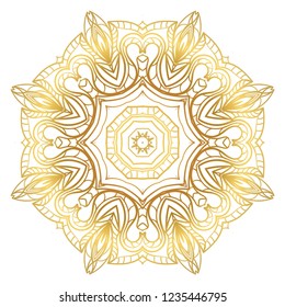 Ornamental arabic pattern with mandala. Vintage vector for print or web design. Invitation, wedding card.