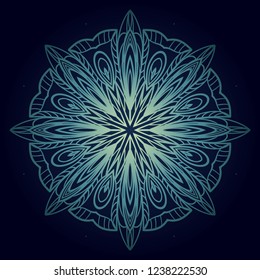 Ornamental arabic pattern with mandala. Vintage vector for print or web design. Invitation, wedding card.