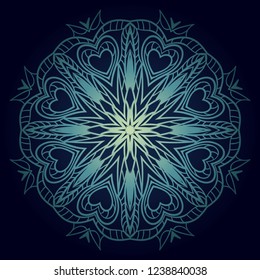 Ornamental arabic pattern with mandala. Vintage vector for print or web design. Invitation, wedding card.