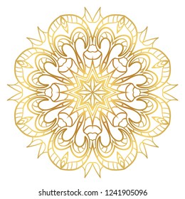 Ornamental arabic pattern with mandala. Vintage vector for print or web design. Invitation, wedding card.