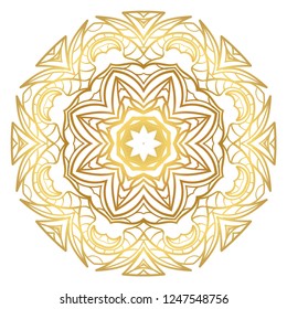 Ornamental arabic pattern with mandala. Vintage vector for print or web design. Invitation, wedding card.
