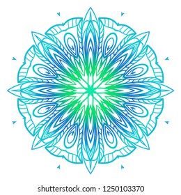 Ornamental arabic pattern with mandala. Vintage vector for print or web design. Invitation, wedding card, national design.