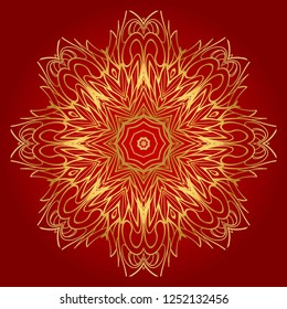 Ornamental arabic pattern with mandala. Vintage vector for print or web design. Invitation, wedding card.