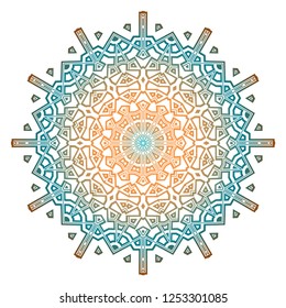 Ornamental arabic pattern with mandala. Vintage vector for print or web design. Invitation, wedding card, national design.