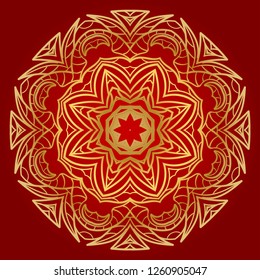 Ornamental arabic pattern with mandala. Vintage vector for print or web design. Invitation, wedding card.