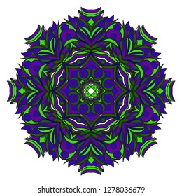 Ornamental arabic pattern with mandala. Vintage vector for print or web design. Invitation, wedding card, national design.