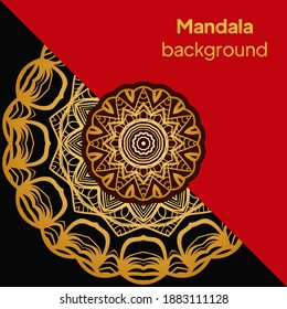 Ornamental arabic pattern with mandala. Vintage vector for print or web design. Invitation, wedding card, national design.