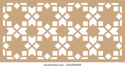 Ornamental arabic vector background with intricate interlocking geometric shapes reflecting Islamic design, ideal for Ramadan decor or arabesque patterns.