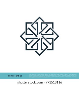 Ornamental Arrow Icon Vector Logo Template Illustration Design. Vector EPS 10.